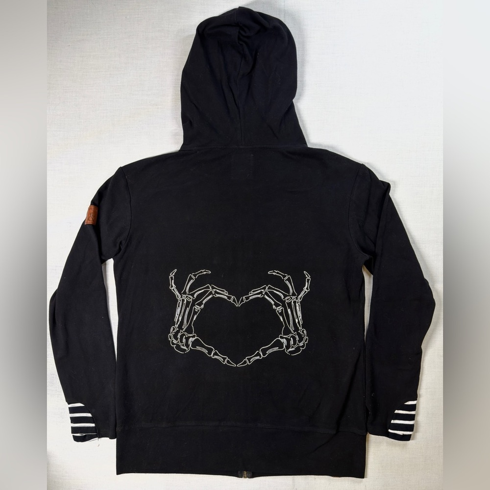 Ampersand Avenue Black & White Full Zip Hoodie Womens Size M - Picture 8 of 10